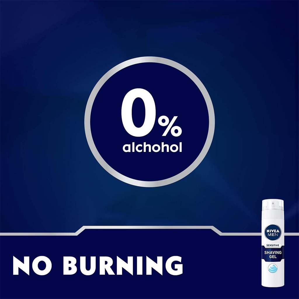 Nivea Men, Sensitive Shaving Gel, Gentle shaving gel for sensitive skin, 200ml