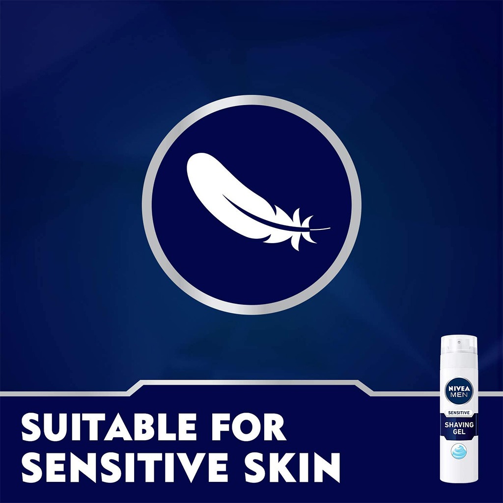 Nivea Men, Sensitive Shaving Gel, Gentle shaving gel for sensitive skin, 200ml