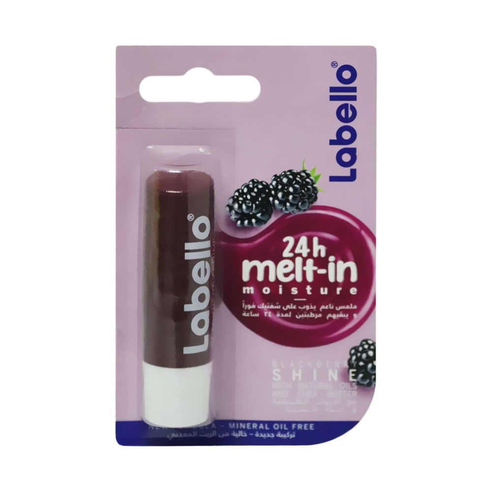 Labello, Blackberry Shine Lip Balm, Hydrating lip balm with blackberry shine, 4.8 g