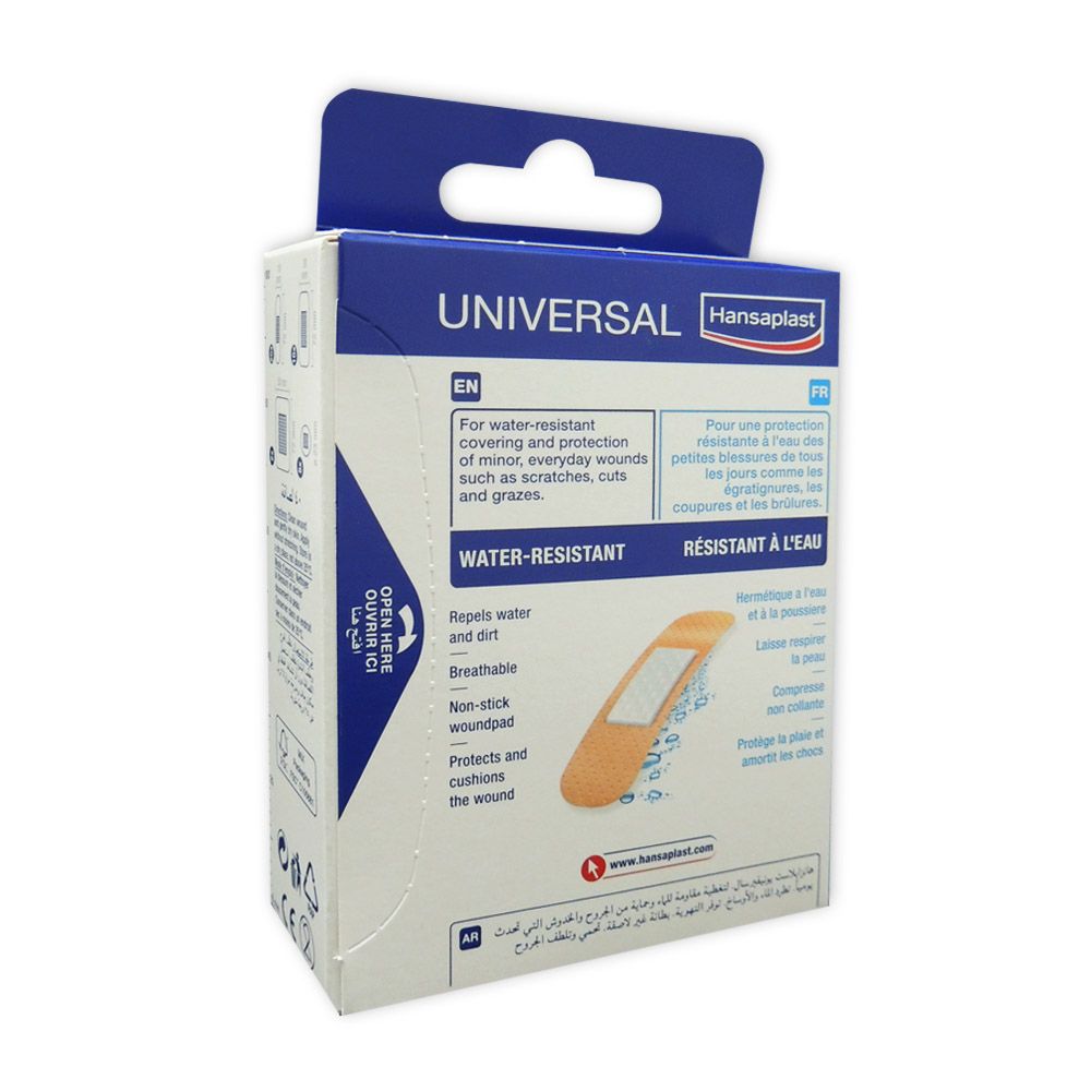 Hansaplast, Universal Water Resistant Assorted Strips, Durable water resistant adhesive bandages, 40 strips