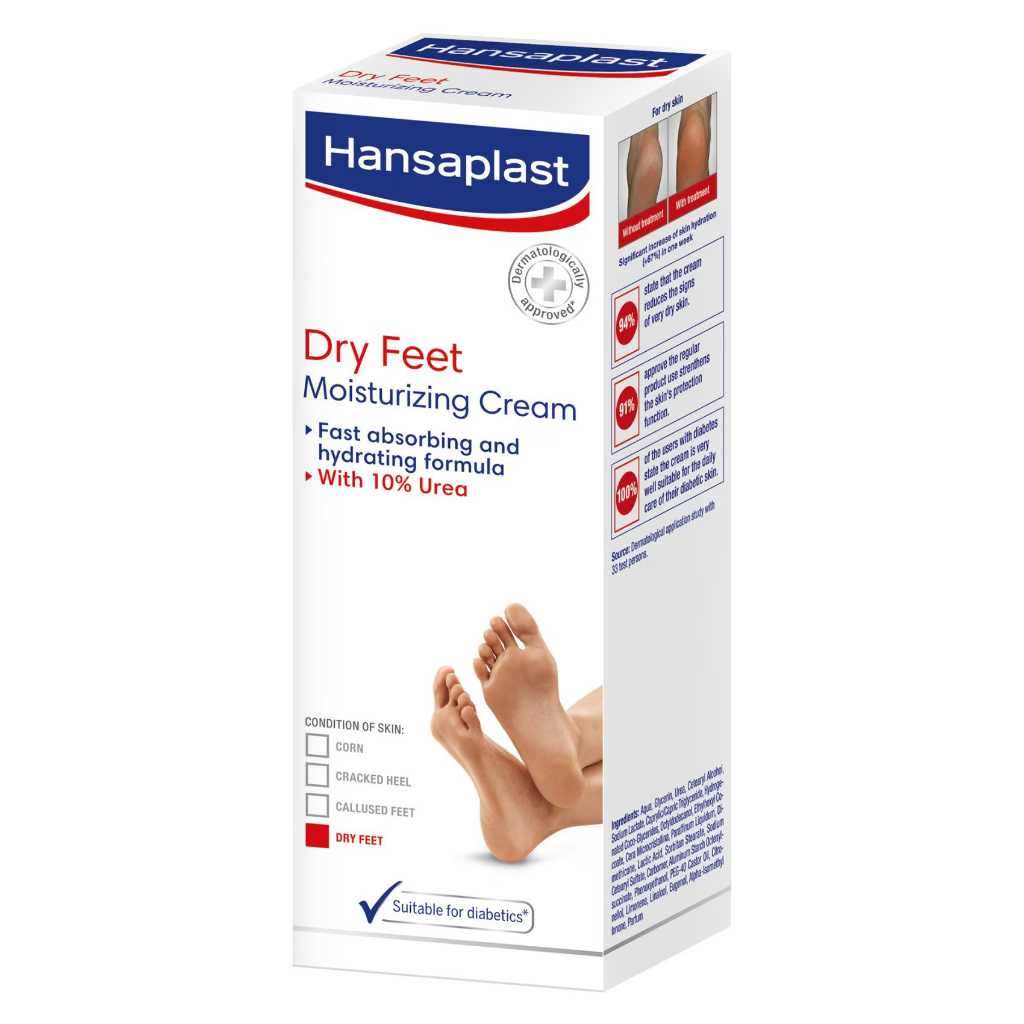 Hansaplast, Dry Foot Moisturizing Cream, Intensive Foot Care for Dry Skin, 100ml