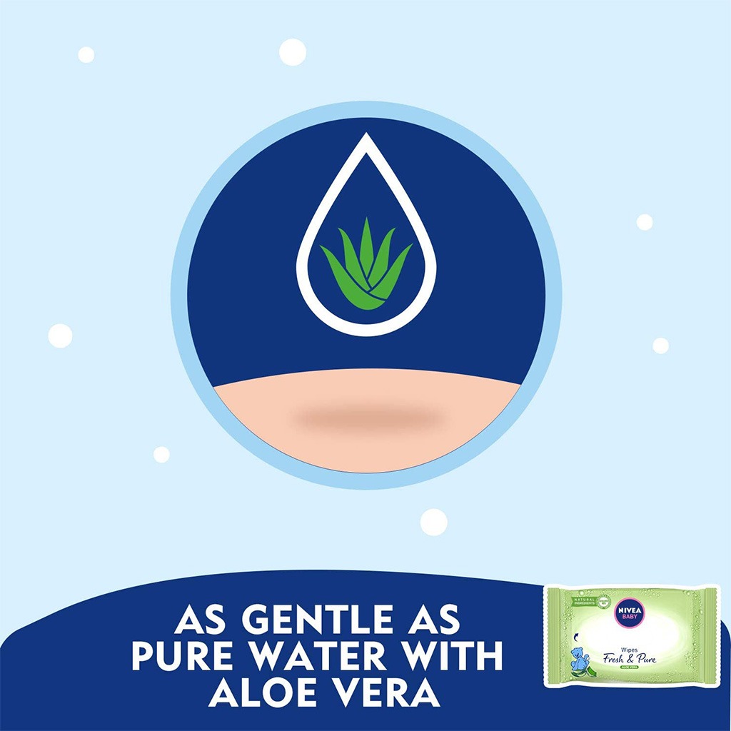 Nivea Baby Fresh and Pure Aloe Vera Wipes 63's