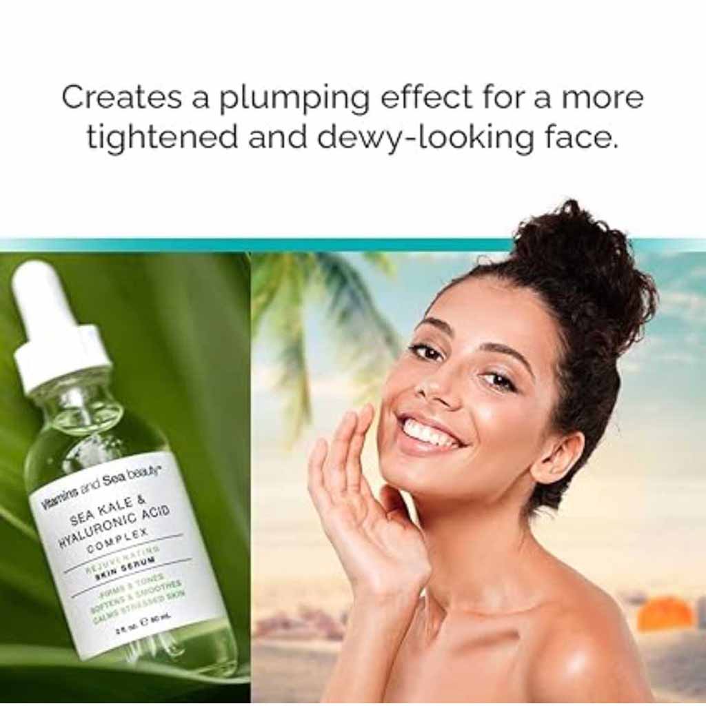 Vitamins and Sea Beauty, Skin Serum Sea Kale and Hyaluronic Acid, Hydrating and anti-aging facial serum, 30ml