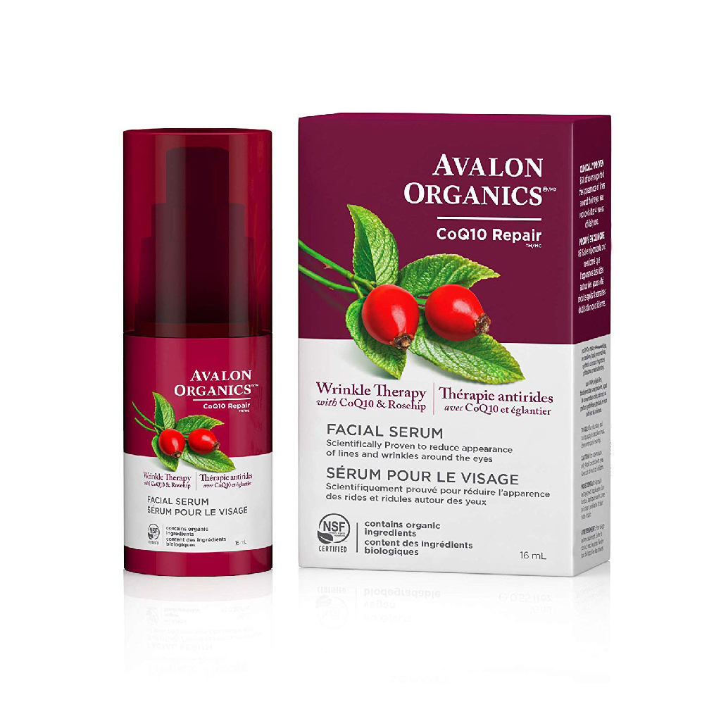 Avalon Organics Wrinkle Therapy With CoQ10 & Rosehip Facial Serum .55 Oz 16 ml