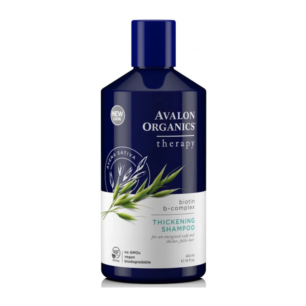Avalon Organics, Biotin B-complex shampoo, Strengthening shampoo for healthy hair growth, 414 ml