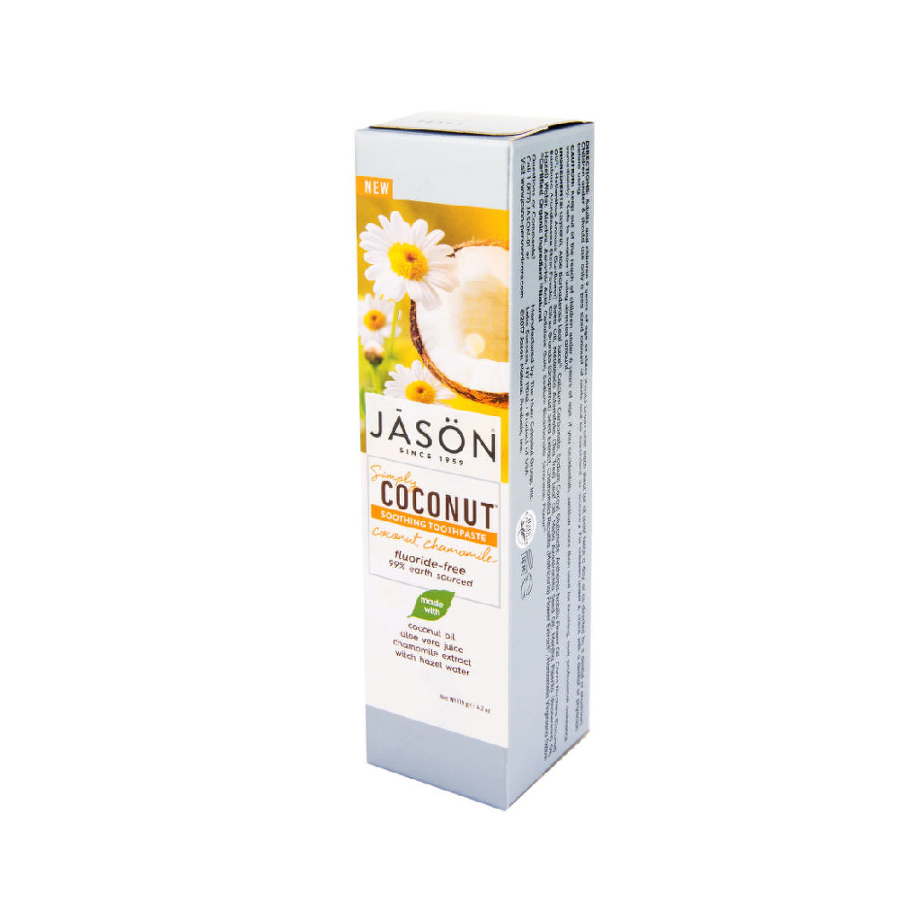 Jason, Coconut Soothing Toothpaste with Chamomile, Gentle natural toothpaste for sensitive gums, 119g
