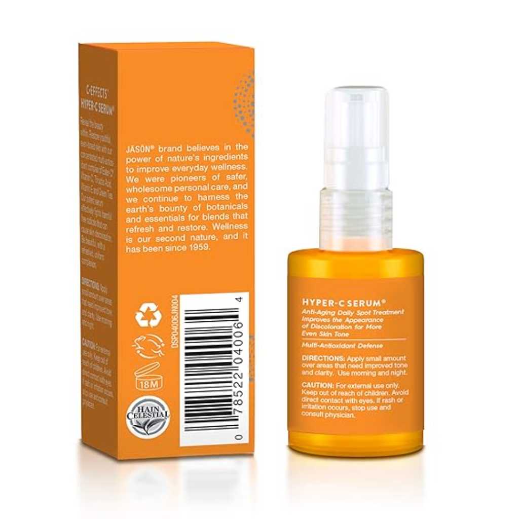 Jason, C-Effects Hyper-C serum anti-aging, Vitamin C serum for skin brightening and wrinkle reduction, 30 ml