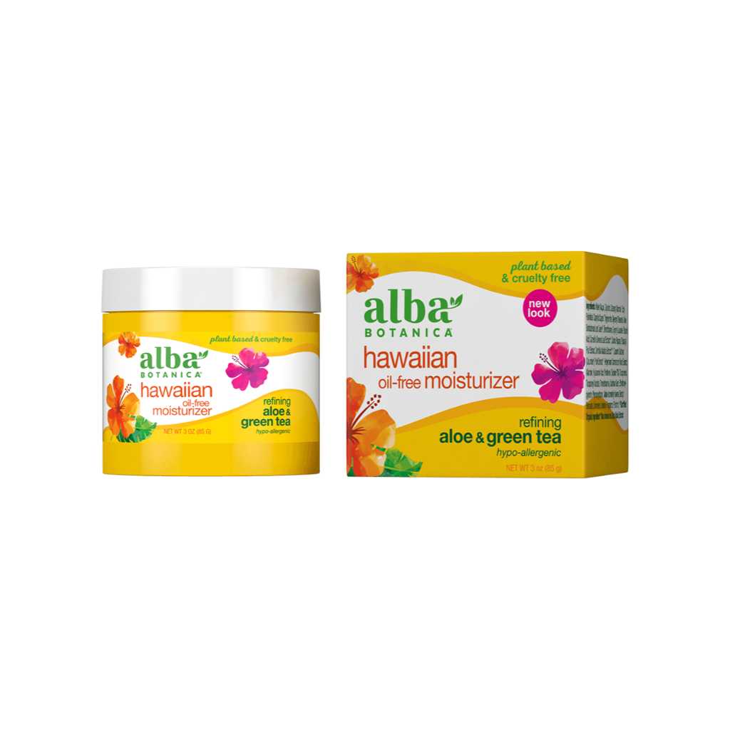 Alba Botanica, Hawaiian Oil Free Moisturizer Aloe & Green Tea, Lightweight oil free moisturizer with soothing aloe and antioxidant green tea, 85g
