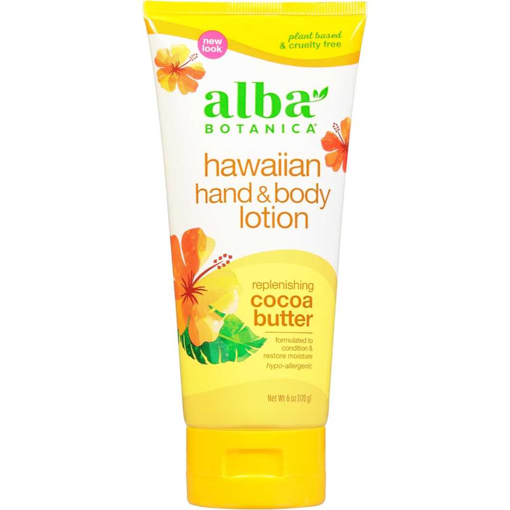 Alba Botanica, Hawaiian Hand & Body Lotion Cocoa Butter, Moisturizing lotion with natural cocoa butter, 170 g