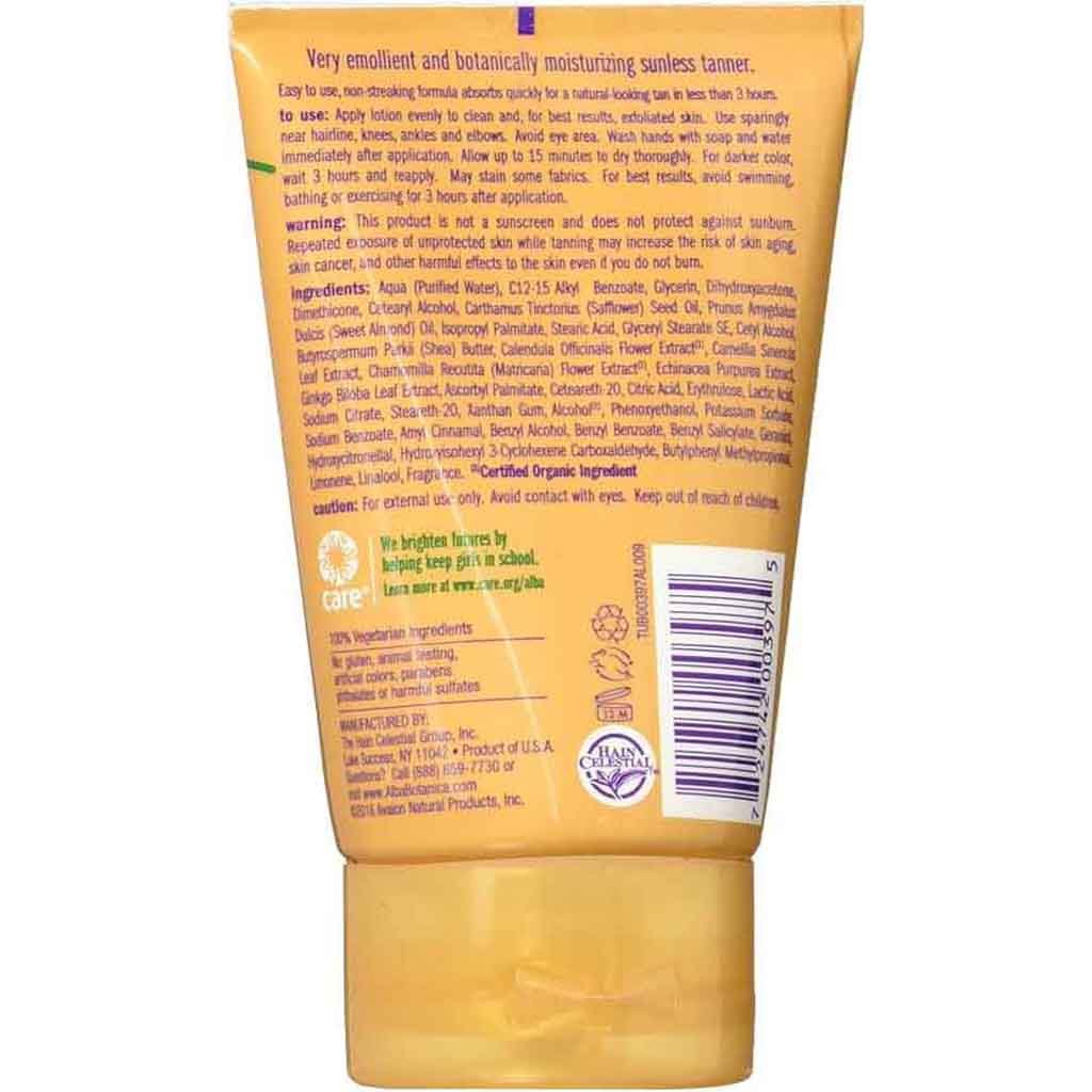 Alba Botanica, Sunless Tanner Lotion, Natural golden tan without sun exposure, non-streaking formula, 113 g