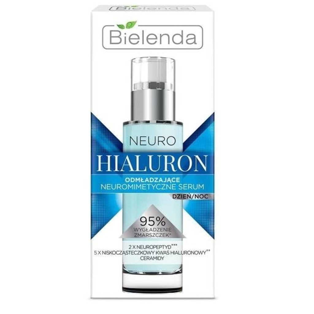 Bielenda, Neuro Hyaluron Neuromimic Rejuvenating Face Serum, Anti-wrinkle serum for youthful skin, 30ml