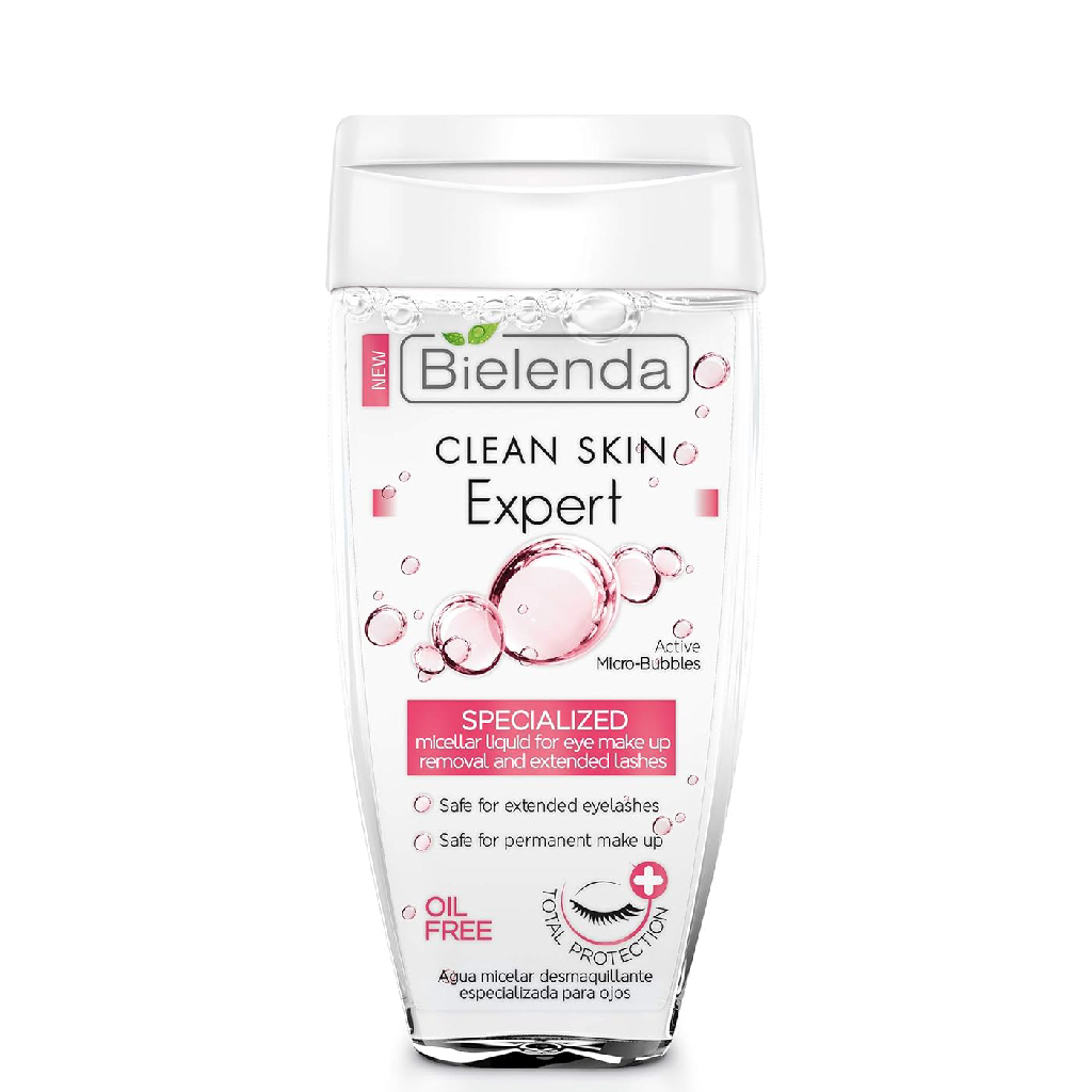 Bielenda, Clean Skin Expert moisturizing 2-phase eye and lip make-up remover with marula oil, Gentle bi-phase makeup remover for eyes and lips, 150 ml