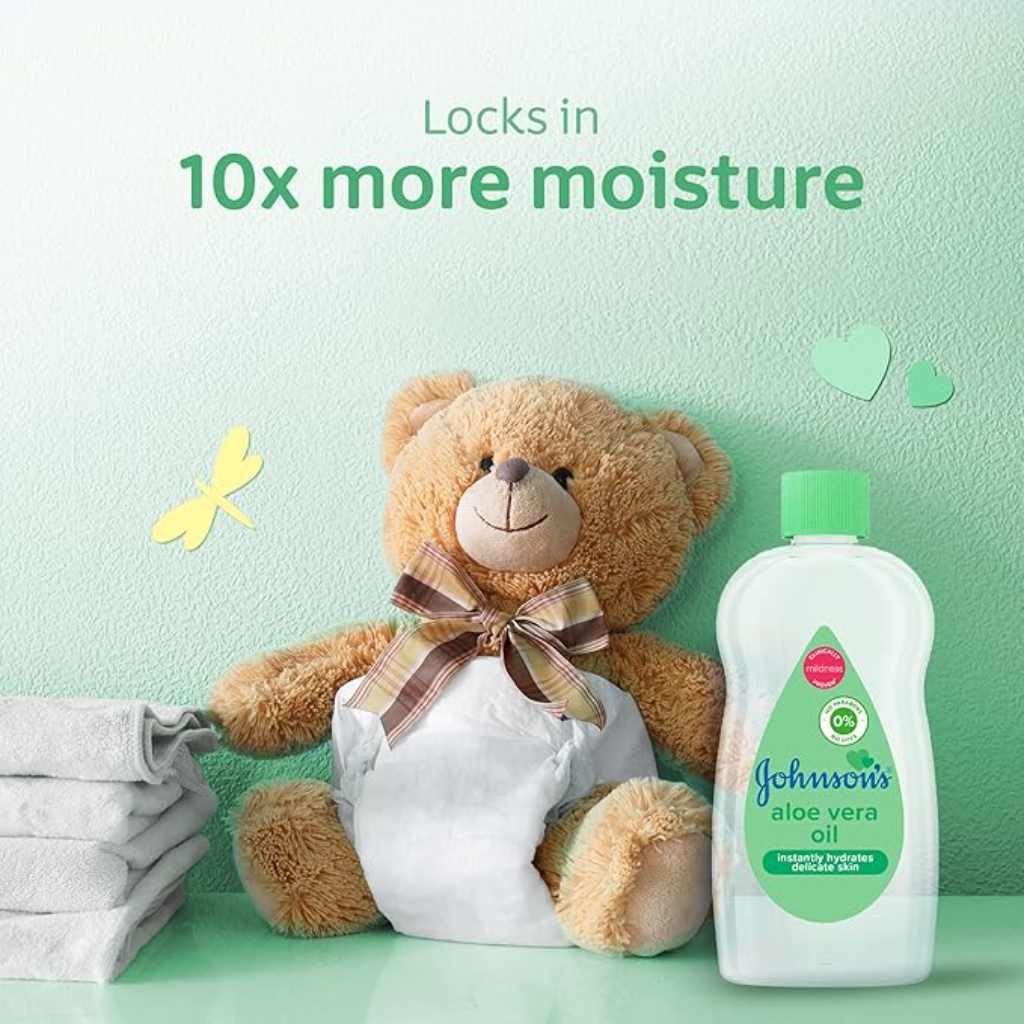 Johnson's, Baby Oil Aloe Vera, Moisturizing baby oil with aloe vera, 500ml