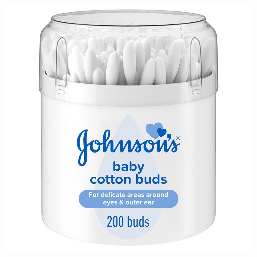 Johnson’s, Baby Cotton Buds, Soft cotton swabs for gentle baby care, 200 pieces