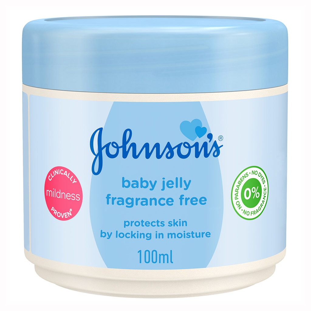 Johnson’s, Skin protecting baby jelly fragrance free, Hypoallergenic moisturizing baby skin care, 100ml