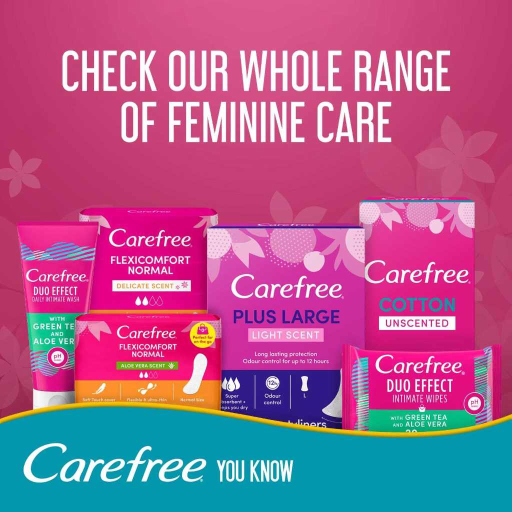 Carefree, Cotton Breathable Fresh, Breathable cotton daily liners for freshness, 58 liners
