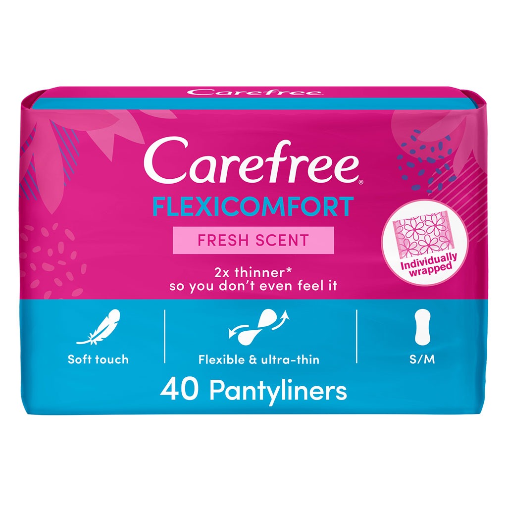 Carefree, Pack of 40's, Flexicomfort Ultra-thin Fresh Scented Panty Liners