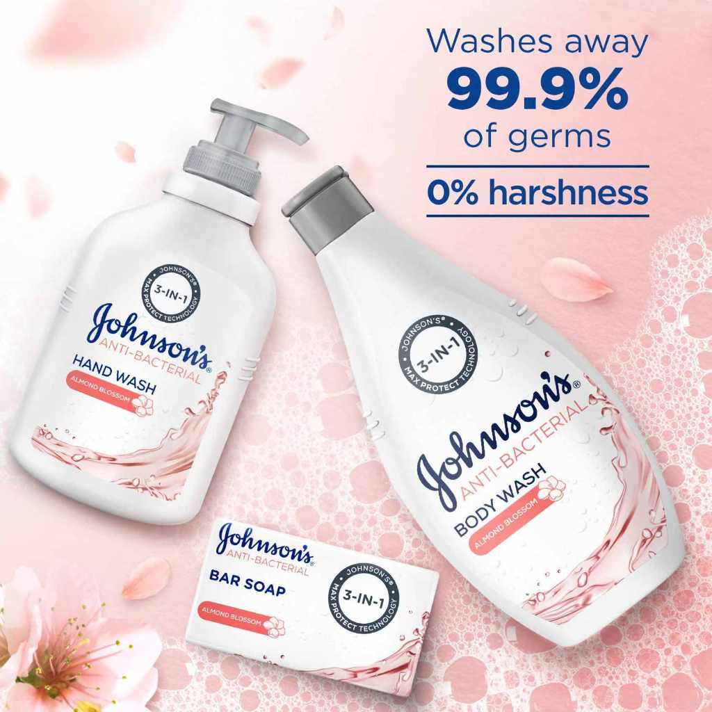 Johnson's, Body Wash Antibacterial Almond Blossom, Antibacterial body wash with almond blossom scent, 250ml