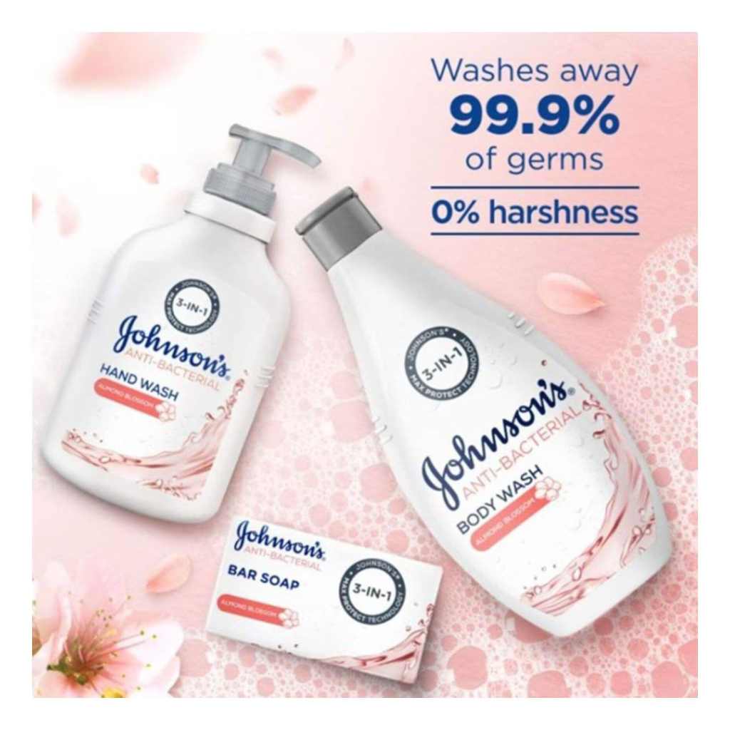 Johnson's Body Wash Antibacterial Almond Blossom 400ml