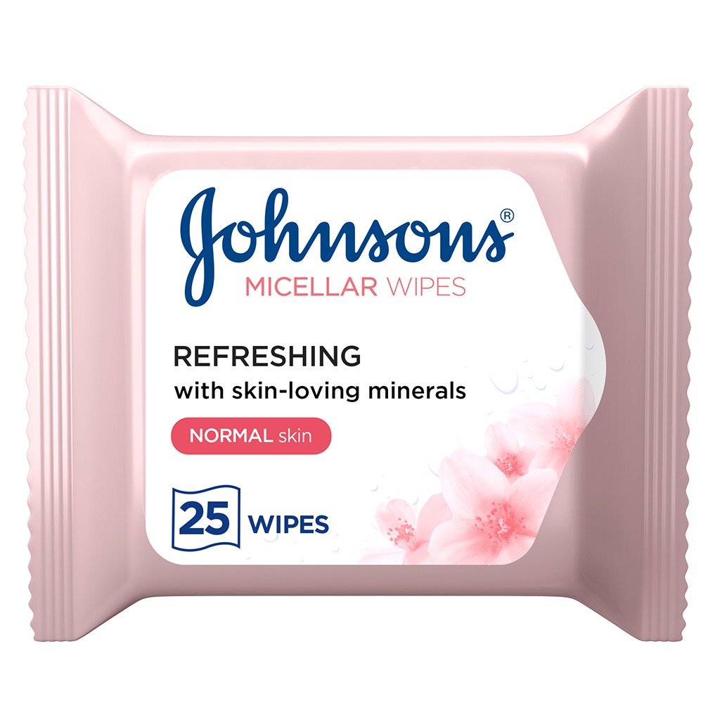 Johnson's, Daily Essentials Refreshing Facial Cleansing Makeup Remover Wipes, Gentle wipes for normal skin, 25 pieces