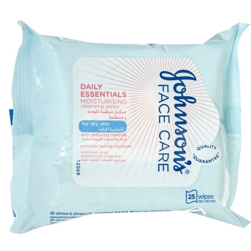 Johnson's, Moisturising & Cleansing Makeup Remover Facial Micellar Wipes, Hydrating wipes for dry skin, 25 pieces