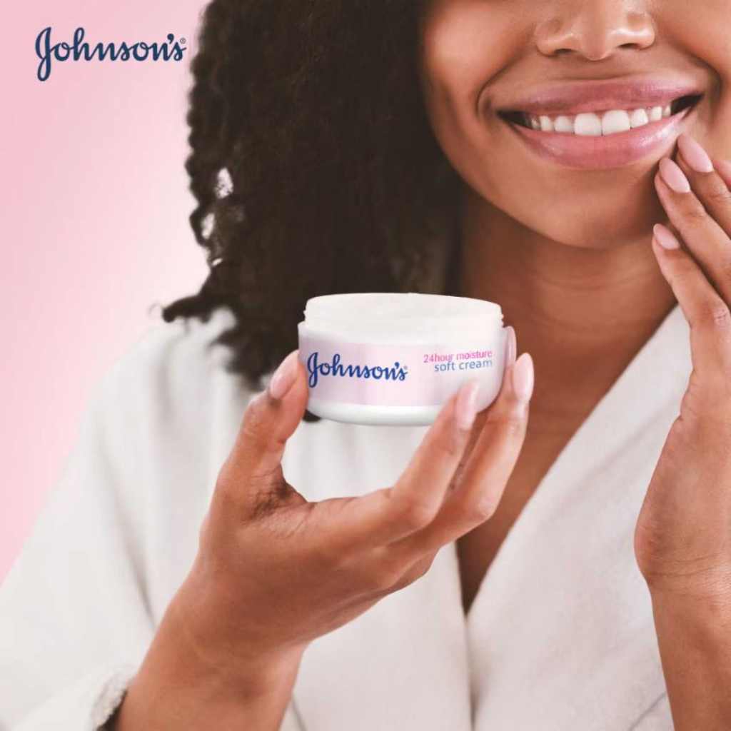 Johnson's, 24 Hour Moisture Soft Cream, Long-lasting moisturizing cream for soft skin, 100 ml