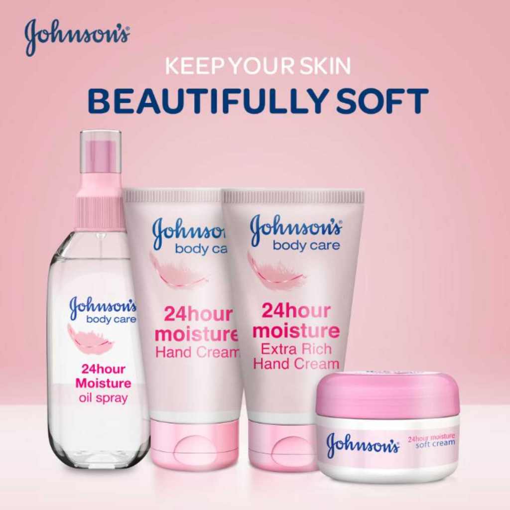 Johnson's, 24 Hour Moisture Soft Cream, Long-lasting moisturizing cream for soft skin, 100 ml