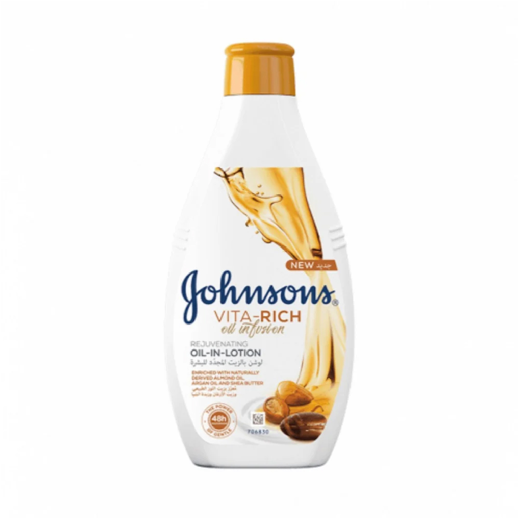 Johnson's, Vita-Rich Rejuvenating Oil-in-Lotion, Hydrating oil lotion for skin renewal, 250ml