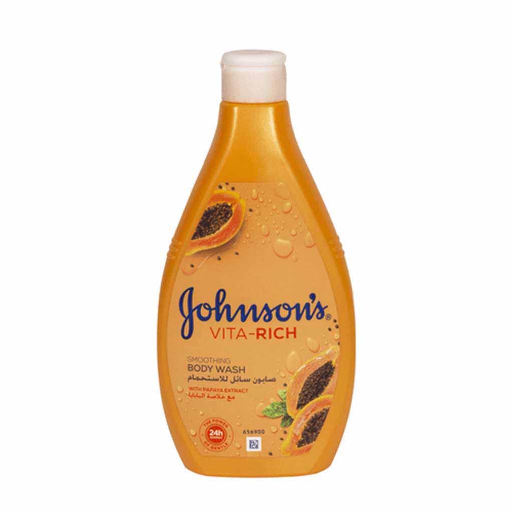 Johnson's, Vita-rich Smoothing Body Wash with Papaya Extract, Provides Smoothness and Softness, 400ml
