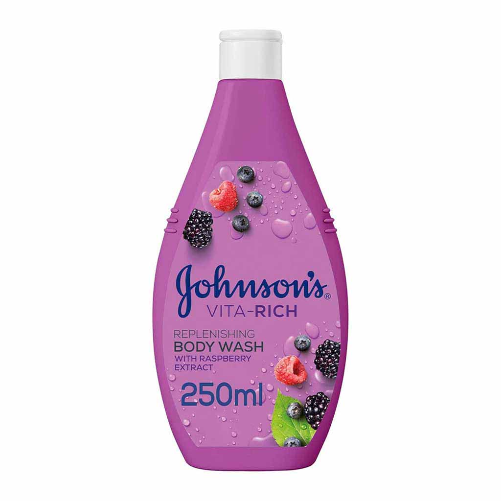 Johnson's, Vita-Rich Replenishing Body Wash Raspberry, Hydrating and refreshing body wash, 250ml