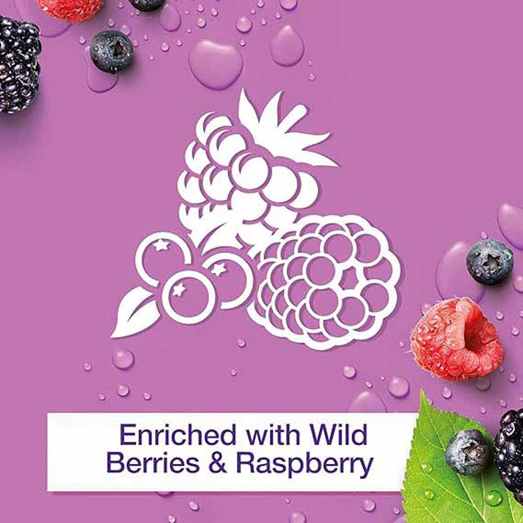 Johnson's, Vita-Rich Replenishing Body Wash Raspberry, Hydrating and refreshing body wash, 250ml