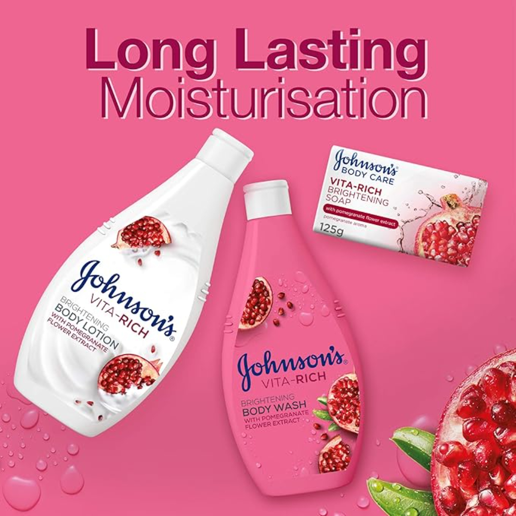 Johnson's, Adult Vita-Rich Body Wash Pomegranate, Antioxidant rich nourishing body wash, 400 ml