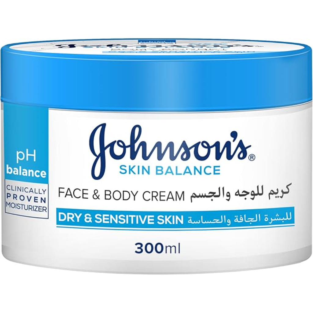 Johnson’s, Skin balance face and body cream, Moisturizing cream for balanced skin hydration, 300 ml