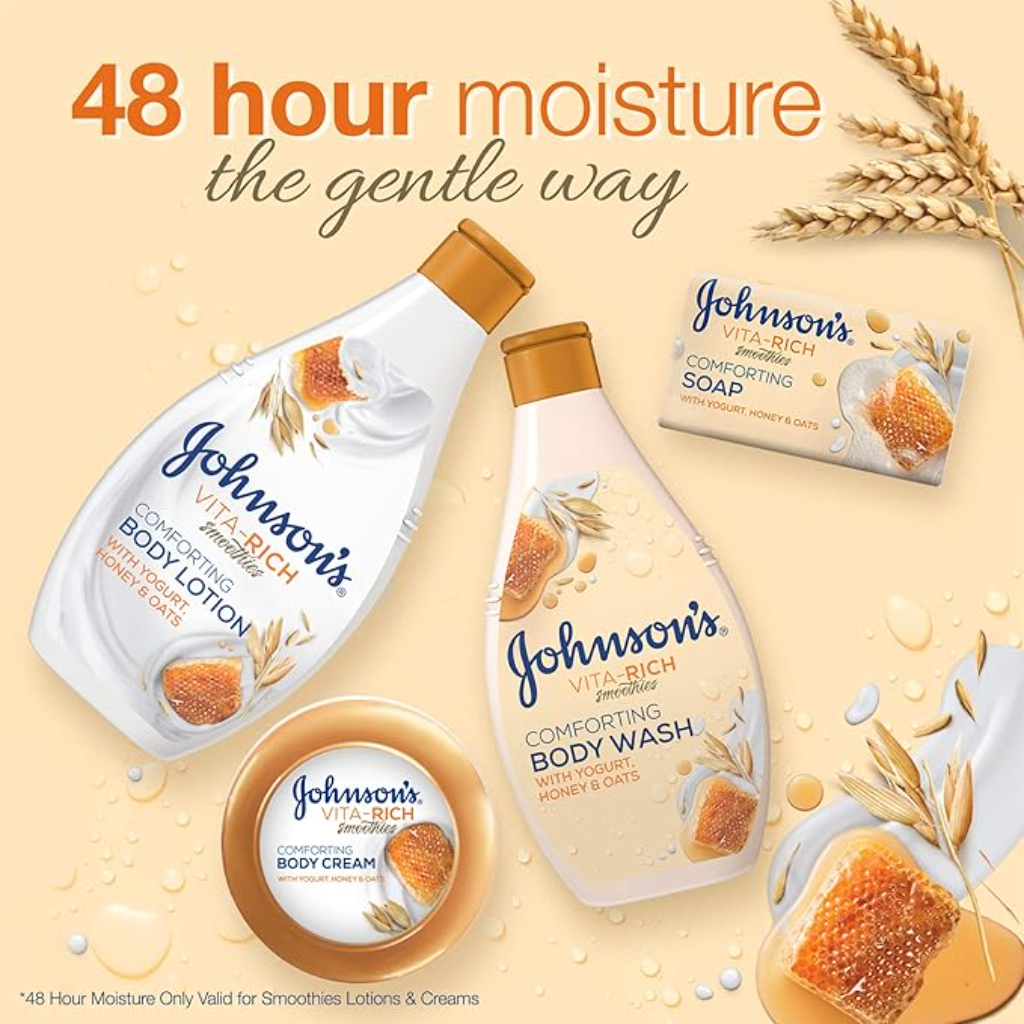 Johnson's, Body Wash Vita-Rich with Yogurt Honey & Oats, Nourishing body wash with natural extracts, 250ml