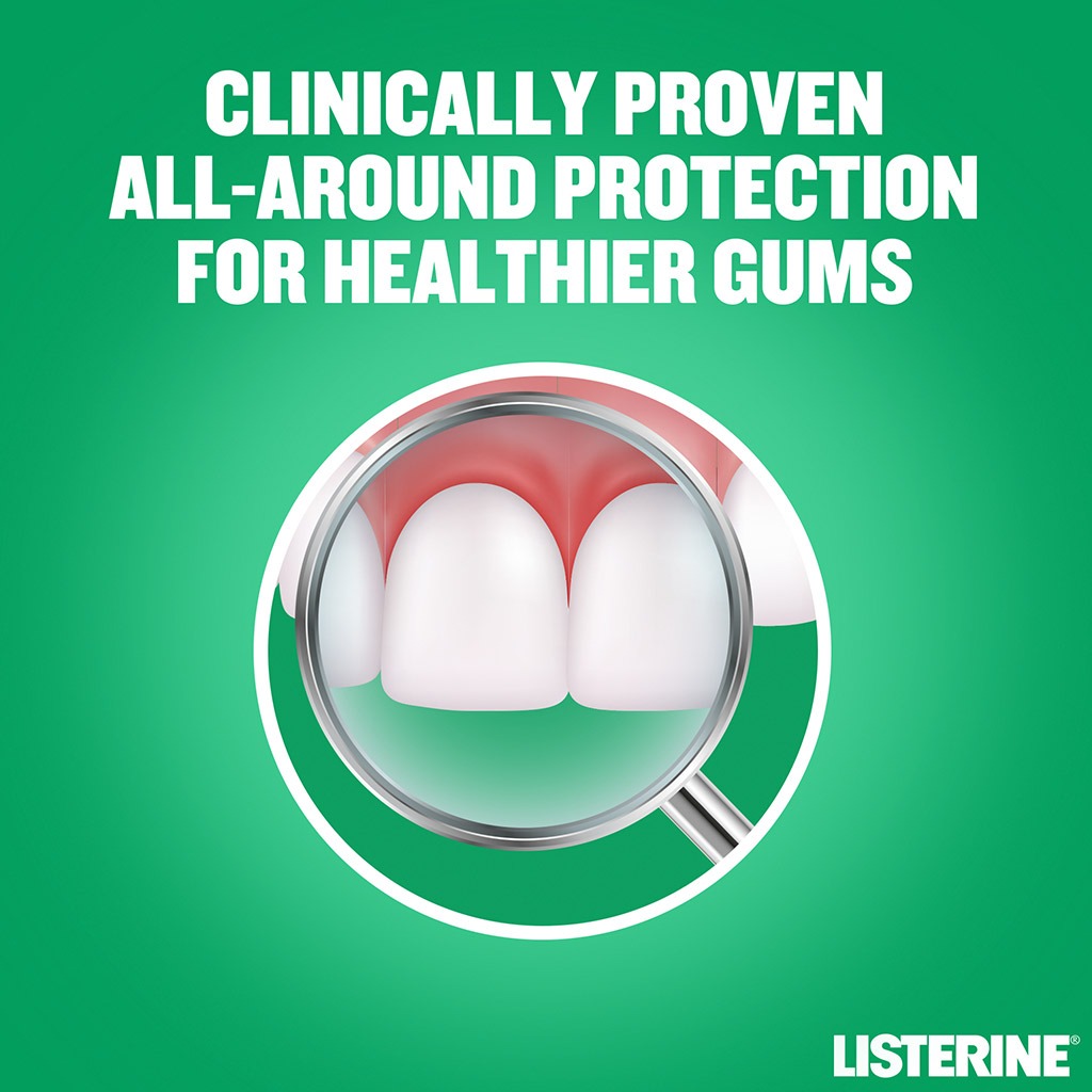 Listerine, Total Care Gum Protect Mouthwash Mild Taste, Alcohol-free mouthwash for gum health and fresh breath, 500ml