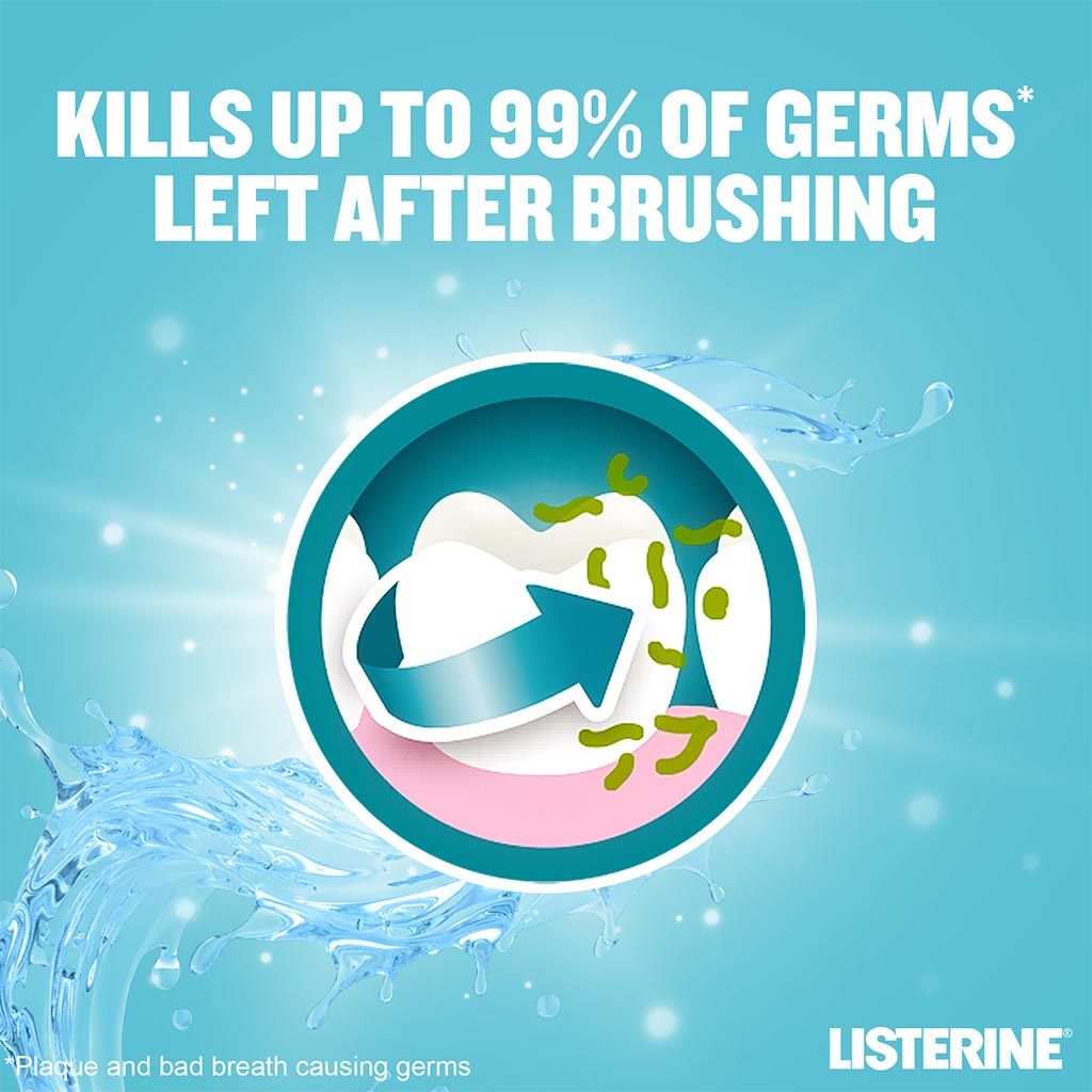 Listerine, Zero Alcohol Cool Mint Mouthwash, Alcohol-free mouthwash with refreshing cool mint flavor, 250ml