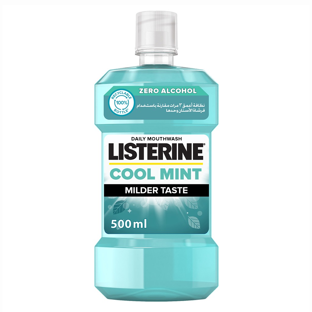 Listerine, Zero Mouthwash Alcohol-Free, Mild fresh breath mouthwash, 500ml
