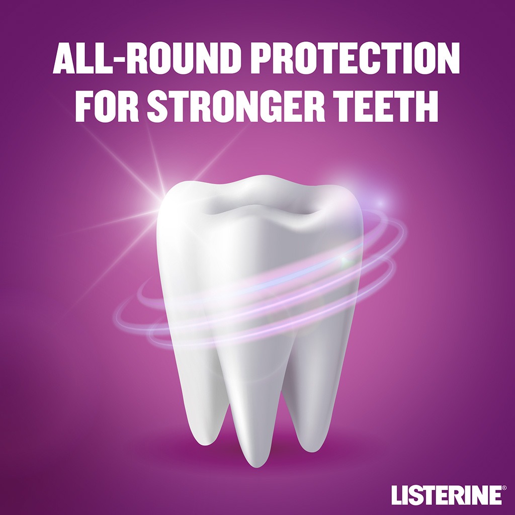 Listerine, Total Care Teeth Protect Mild Taste Fluoride Mouthwash, Alcohol-free fluoride mouthwash for teeth protection, 250ml