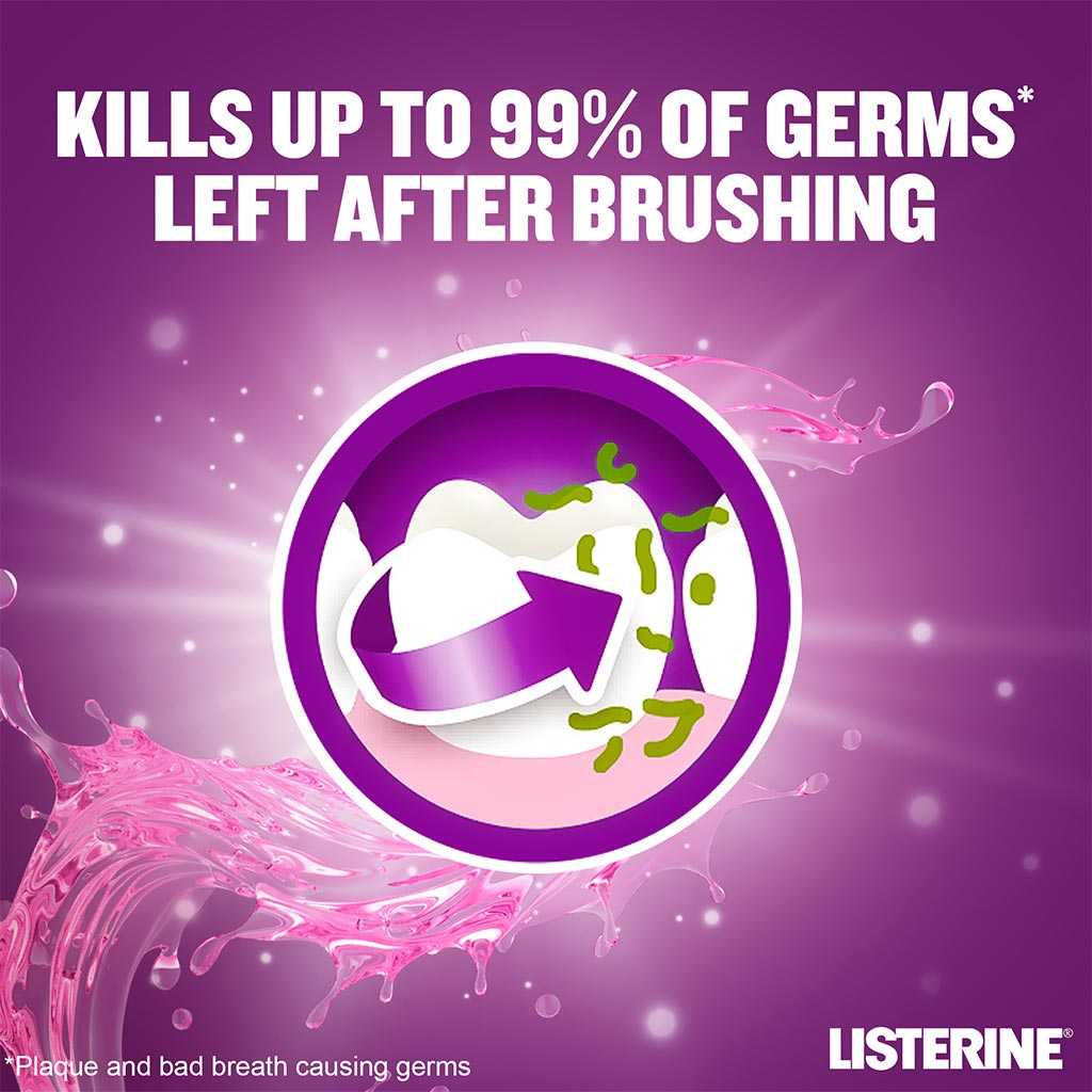 Listerine, Total Care Teeth Protect Mild Taste Fluoride Mouthwash, Alcohol-free fluoride mouthwash for teeth protection, 250ml