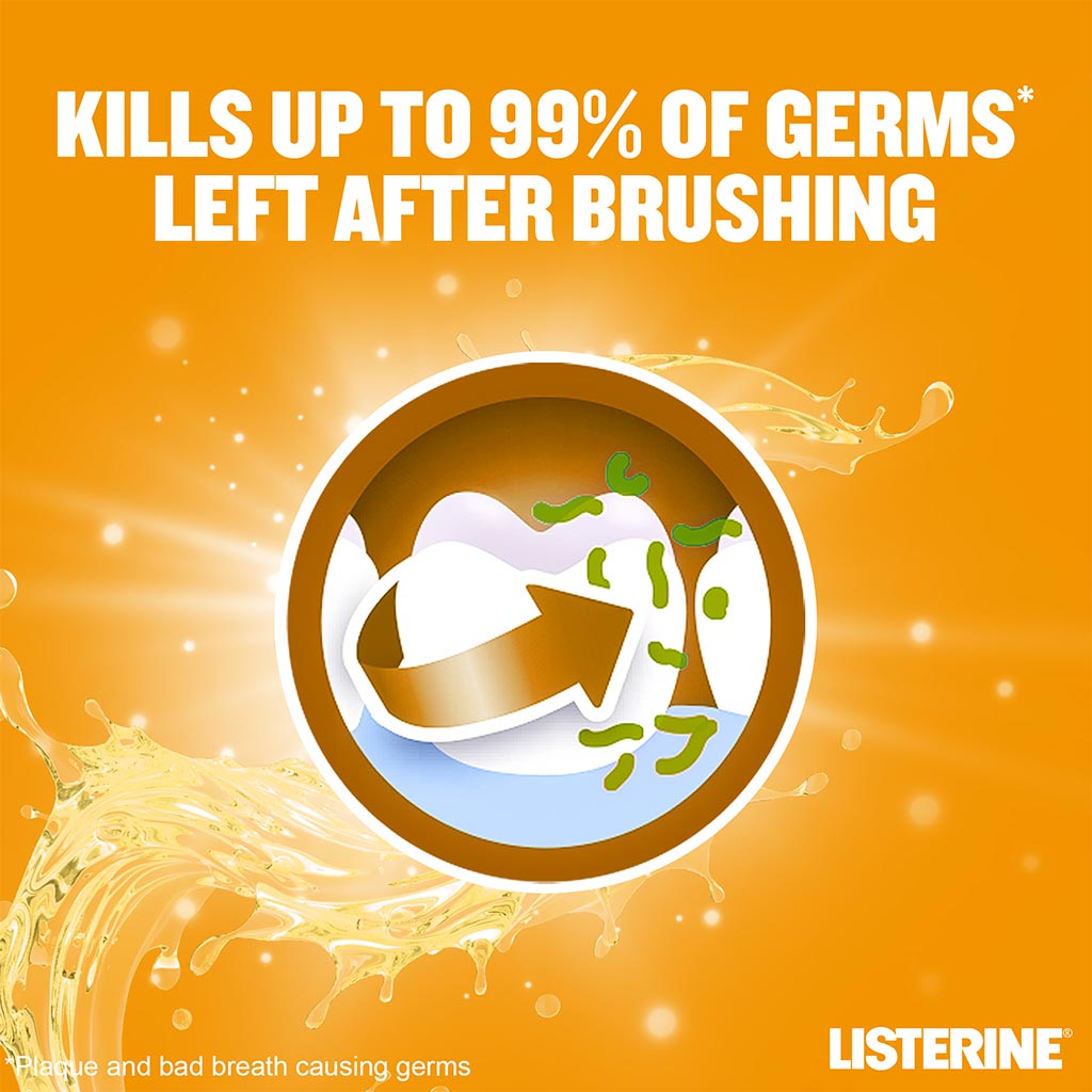 Listerine, Total Care Milder Miswak Taste Fluoride Mouthwash, Alcohol-free fluoride mouthwash with mild miswak flavor, 250ml