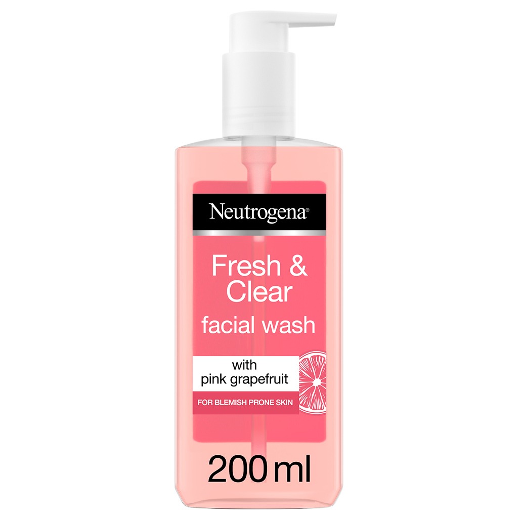 Neutrogena, Fresh and clear facial wash with pink grapefruit, Deep cleansing facial wash for oily skin, 200 ml
