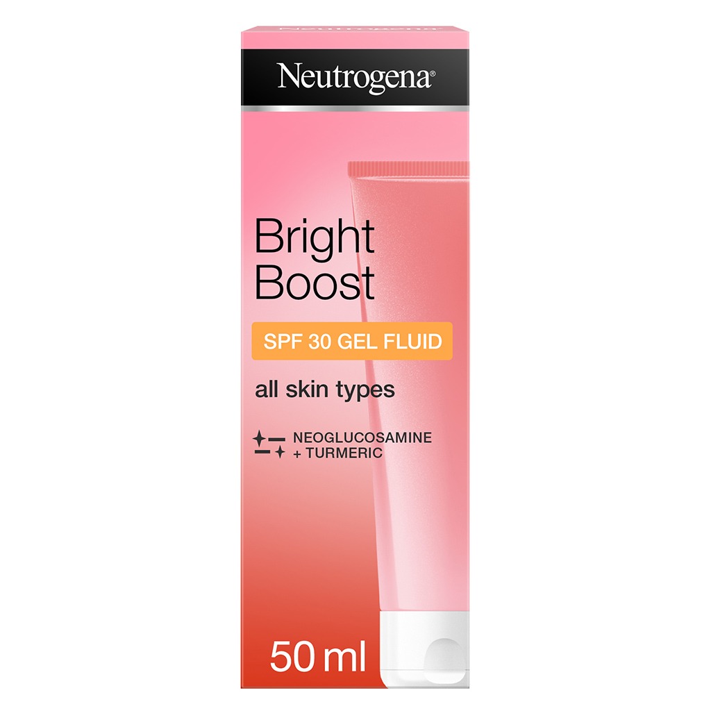Neutrogena, Bright Boost Gel Fluid SPF 30, Brightening gel with sun protection for uneven tone, 50ml