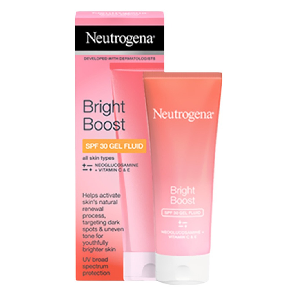 Neutrogena, Bright Boost Gel Fluid SPF 30, Brightening gel with sun protection for uneven tone, 50ml