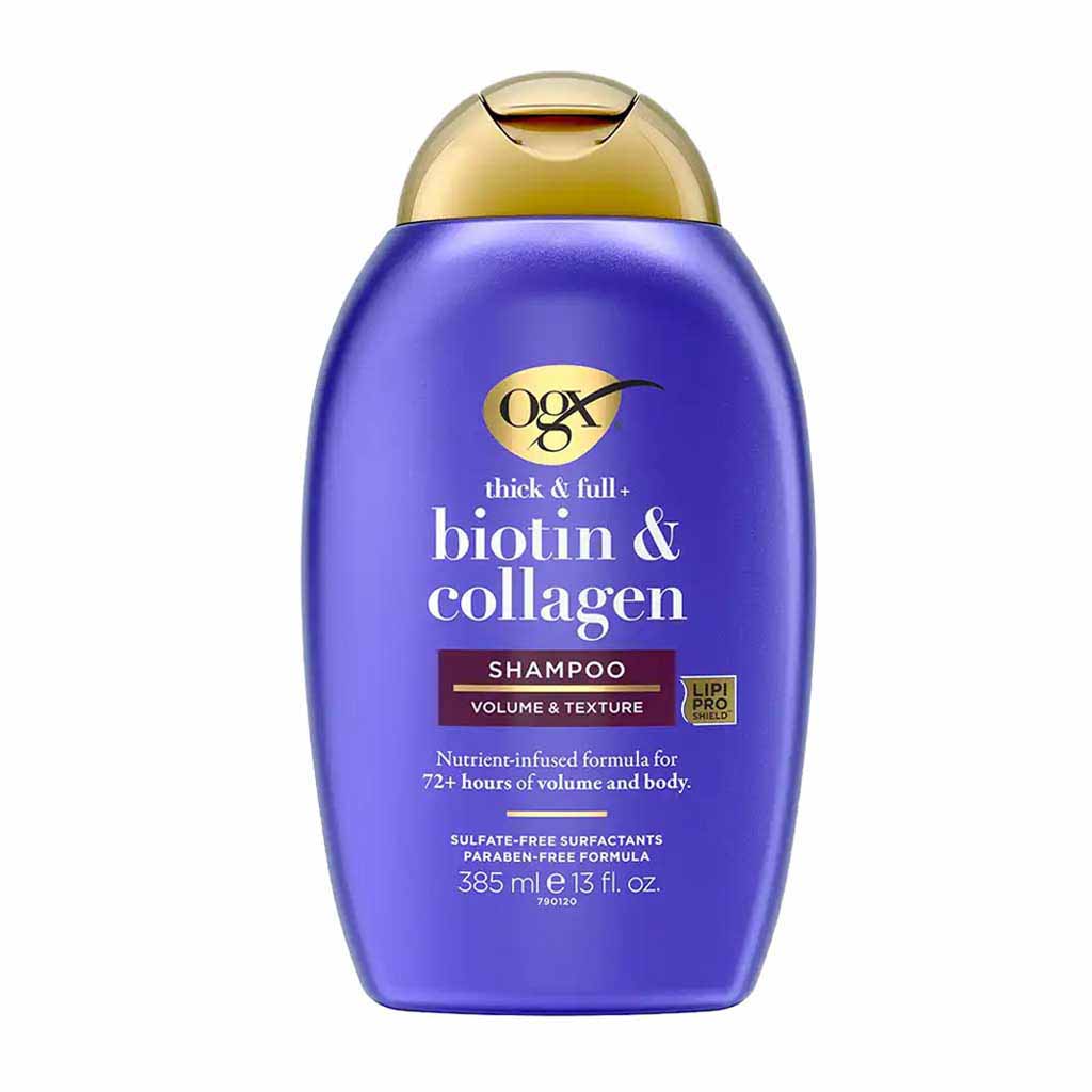 OGX, Biotin & Collagen Shampoo, Strengthening shampoo for thicker fuller hair, 385 ml