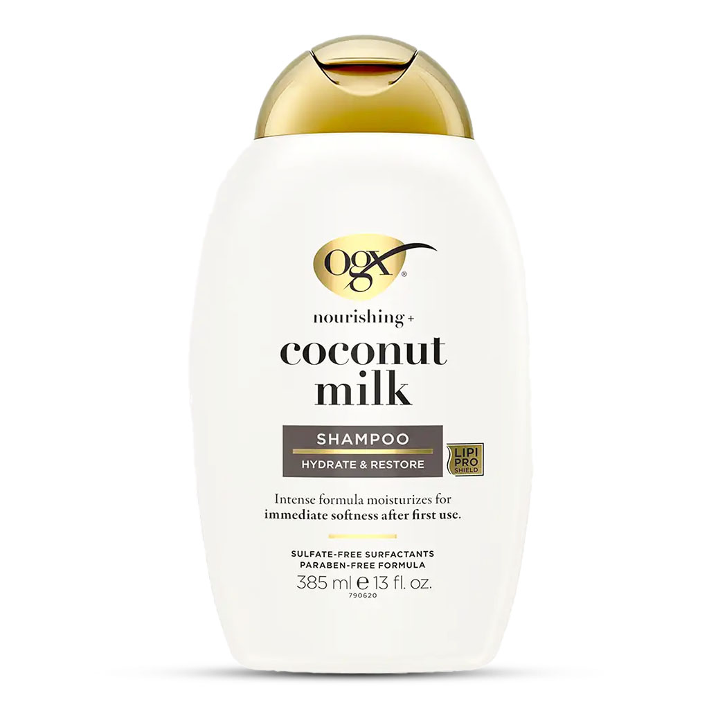 OGX, Nourishing Coconut Milk Shampoo, Hydrating shampoo with coconut milk for soft hair, 385 ml