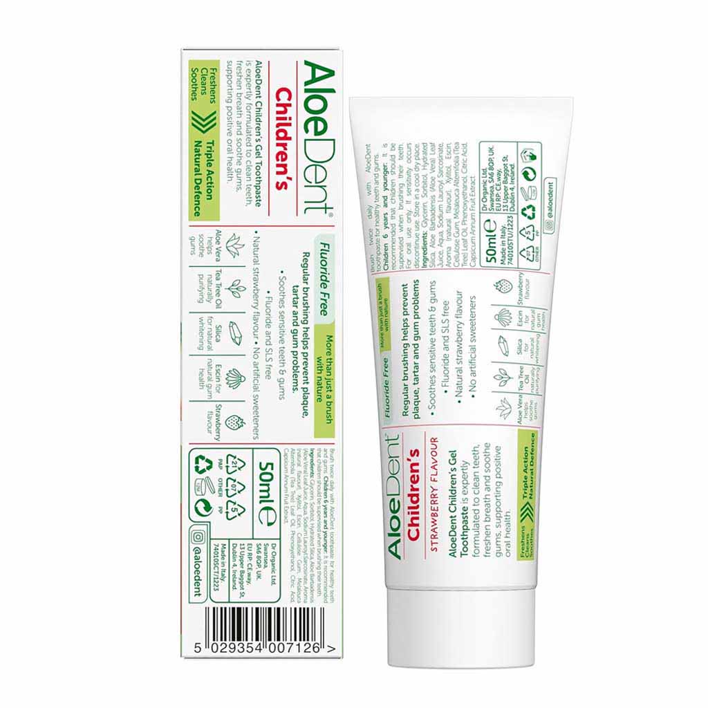 Aloe Dent, Toothpaste for children, Gentle strawberry flavour toothpaste, 50 ml