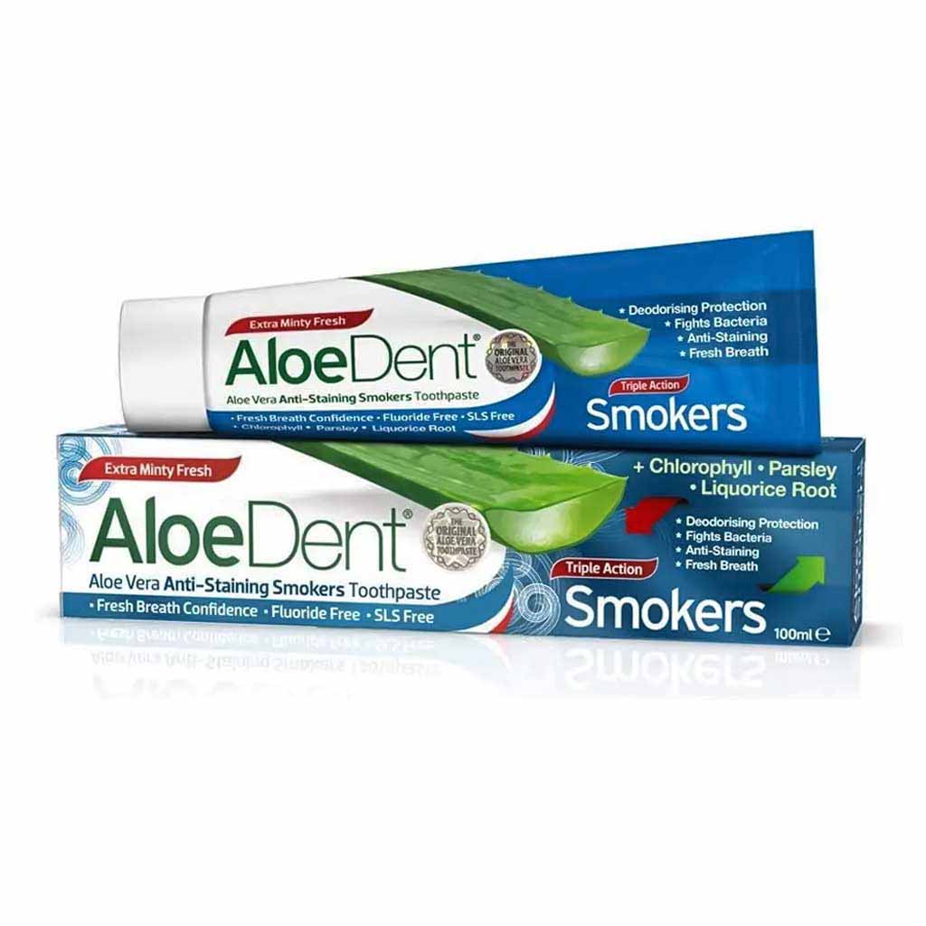 Aloe Dent, Anti-Staining Toothpaste for Smokers, Toothpaste to reduce stains and freshen breath, 100ml