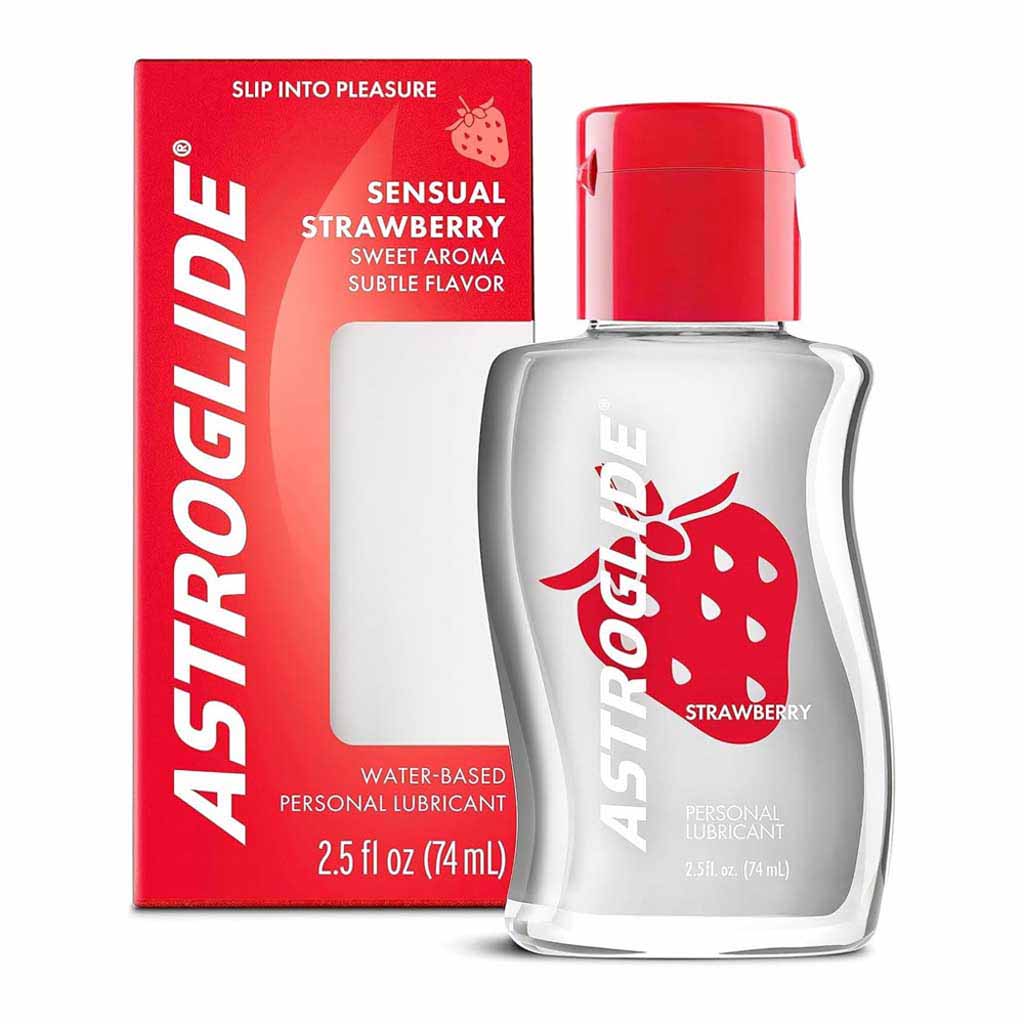Astroglide, Sensual Strawberry Lubricant, Flavored personal lubricant for enhanced intimacy, 73.9 ml
