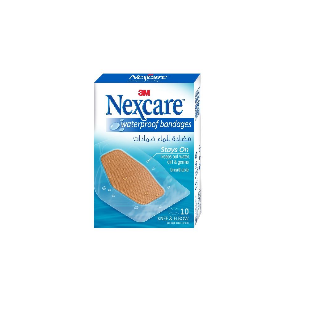 3M Nexcare, Waterproof Bandages, Water-resistant adhesive bandages for wound protection, 10 pieces