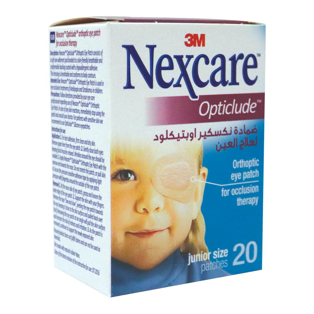 3M Nexcare, Junior Opticlude eye patch, Comfortable eye patch for amblyopia treatment